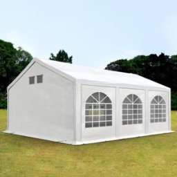 TOOLPORT 4x6 m Carpa para fiestas, PE 550, con base reforzada, blanco - (92102)