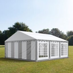 TOOLPORT 5x6 m Carpa para fiestas, PVC 700, gris-blanco - (6089)