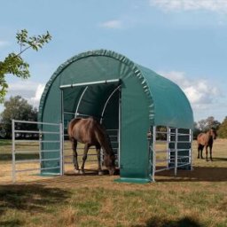 TOOLPORT 3x3m Carpa para ganado, verde oscuro, lona de PVC, anclaje para suelos blandos - (330666)