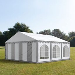 TOOLPORT 6x6 m Carpa para fiestas, PVC 750, con base reforzada, gris-blanco - (7159)