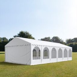 TOOLPORT 6x12 m Carpa para fiestas XXL, altura lateral 2,6m, PVC 800, con base reforzada, blanco - (7546BL)