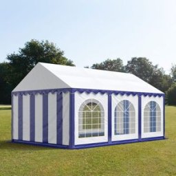 TOOLPORT 4x6 m Carpa para fiestas, PVC 750, con base reforzada, azul-blanco - (7216)