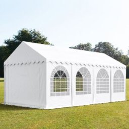 TOOLPORT 4x8 m Carpa para fiestas, PVC 800, con base reforzada, blanco - (7840)