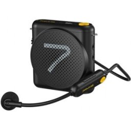7RYMS Altavoz Amplificador Con Auricular y Micrófono Inalámbrico tipo cascos Negro