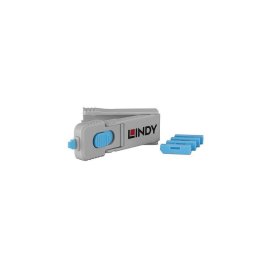Bloqueador de puerto Lindy DisplayPort Azul con clave 5 piezas