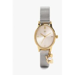 Parfois Reloj de mujer de acero inoxidable con abalorios decorativos. Multicolor