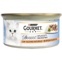 Gourmet Diamant 24 x 85 g comida húmeda para gatos - Filetes de pavo al natural