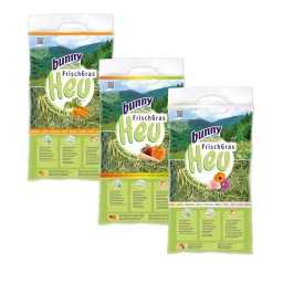 Bunny FreshGrass Set de heno Zanahoria, Vital, Flores - Pack % - 9 x 500 g