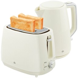 Homcom Tostador Para 2 Rebanadas y Hervidor 2200W 1.7L Crema