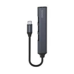 Hub USB Savio USB-C Aluminio 3xUSB 2.0 1xUSB 3.1 Gen1 5Gbps Plug & Play