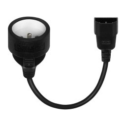 Adaptador de corriente Savio SAVKABELCL-180 IEC C14 a CEE7 10A 15cm Negro