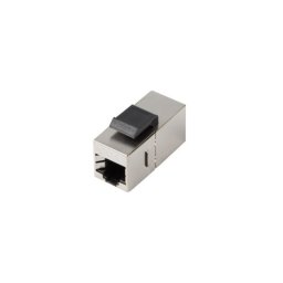 Adaptador de Red Lanberg KSF6-3000 Plano Negro Acero Inoxidable RJ-45 Hembra-Hembra
