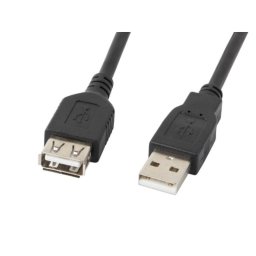 Cable USB Lanberg CA-USBE-10CC-0050-BK 5m USB 2.0 A a A Chapado en Oro Negro