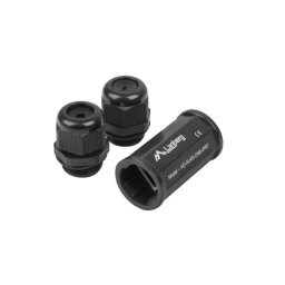 Adaptador Lanberg AD-RJ45-OS6-IP67 RJ-45 a RJ-45 Negro IP67