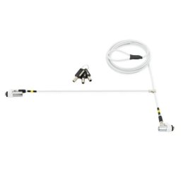 Candado seguridad portátil Mobilis 001331 acero blanco 1,8m 3 llaves