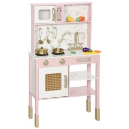 Aiyaplay Cocina De Juguete De Madera Con Sonido Verduras Para Cortar Rosa