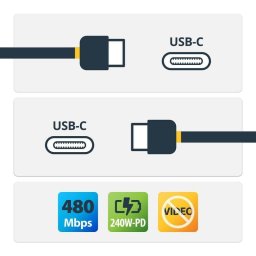 Cable USB-C StarTech USB2EPR2M 240W 2 m PD EPR USB-IF Negro