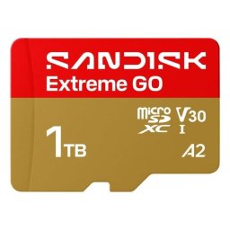 Tarjeta microSD SanDisk Extreme GO 1 TB UHS-I U3 V30 240 MB/s Oro Rojo