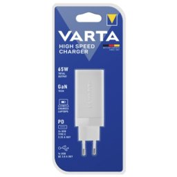 Cargador Varta 65W 3 Puertos USB-C y USB-A Carga Rápida Universal Blanco