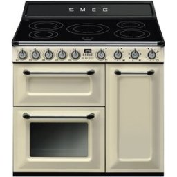 SMEG Cocina compacta con placa de gas con 5 zonas y 3 cavidades para horno - TR93IP2. Crema