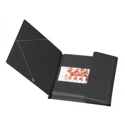 Carpeta saro gomas tres solapas plastico cuarto color negro