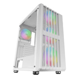 Mars Gaming MC-VAULT Caja Gaming ATX 4x Ventiladores ARGB 12cm Frontal Mesh Cristal Templado Blanco