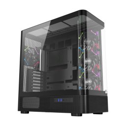 Chasis XYZ Quantum 4 Ventiladores A-RGB Cristal Curvo ATX/MATX/MITX USB-C Panorámico