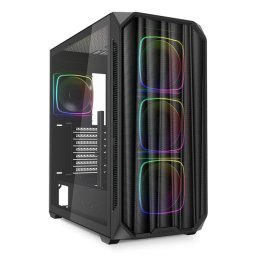 Caja PC Sharkoon AK5M RGB Negro ATX Vidrio Templado 4 Ventiladores ARGB USB-C Soporte Radiador Doble