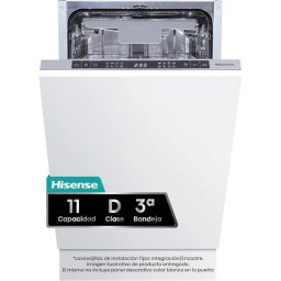 Lavavajillas Hisense HV543D10 Integrable 45cm 11 servicios Inverter Blanco D