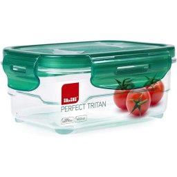 Contenedor de alimentos Ibili Hermético Tritan 600ml Vidrio Transparente Verde 15x11x7cm