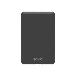 Caja externa Savio AK-65 para HDD/SSD 2.5 pulgadas SATA USB negra ultracompacta