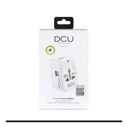 Adaptador de viaje universal DCU Tecnologic con 4 enchufes internacionales y 2 puertos USB
