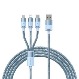 Cable USB Baseus StarSpeed 3 en 1 USB-C/Micro USB/Lightning 1,2 m Azul