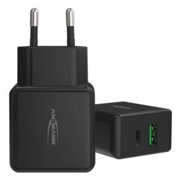 Cargador Ansmann HC218PD USB-C y USB-A 20W Negro