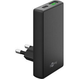 Cargador Goobay 75723 Dual USB-C/A PD 65W Negro