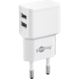 Cargador Goobay 44952 Interior 2 Puertos USB 2.4A Blanco