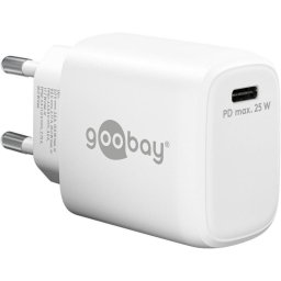 Cargador USB-C Goobay 65368 25W Carga Rápida Interior Blanco