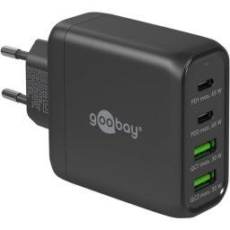 Cargador Rápido Multipuerto USB-C Goobay 64817 68W GaN 4 Puertos