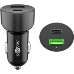 Cargador de Coche Goobay Dual USB-C PD 30W Negro