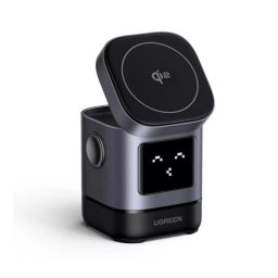 Cargador Inalámbrico Ugreen W709 Robot 2 en 1 Qi2 15W Negro