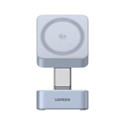 Cargador Inalámbrico Ugreen Magflow 2-en-1 Qi2 25W Azul
