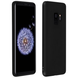 Avizar Funda de Silicona Mate Negra para Samsung Galaxy S9