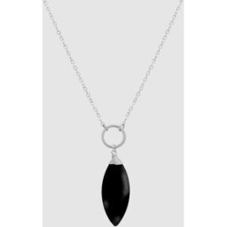 Luxenter Collar áfrica moda acabado en rodio con onix. Negro
