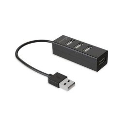 Hub Mediarange MRCS502 4 Puertos USB 2.0 Gris Plug and Play 65mm Compacto