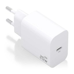Cargador GaN AISENS A110-0938 20W 1xUSB-C PD3.0 Chip AI Compacto Blanco