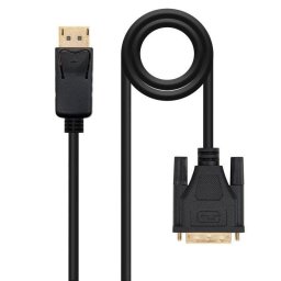 Cable conversor Nanocable 10.15.4502 DisplayPort a DVI 2m oro 24K negro