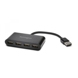 Hub USB Kensington 4 Puertos USB 2.0 Transferencia 480 Mbit/s Negro Plug and Play