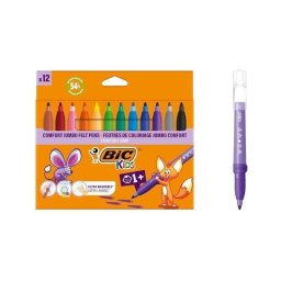 Rotulador Bic Kids Comfort Grip Jumbo 12 Colores Punta Ancha Lavable