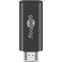 Cambiador de género Goobay 55553 Micro USB B macho a USB C hembra gris
