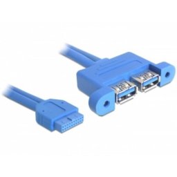 Cable USB DeLOCK 82941 0,45 m USB 3.2 Gen 1 Hembra a Hembra Azul